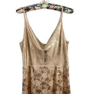 Lulus Dress Womens Medium Floral Jacquard Maxi Slip Gown Satin Formal Elegant